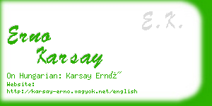 erno karsay business card